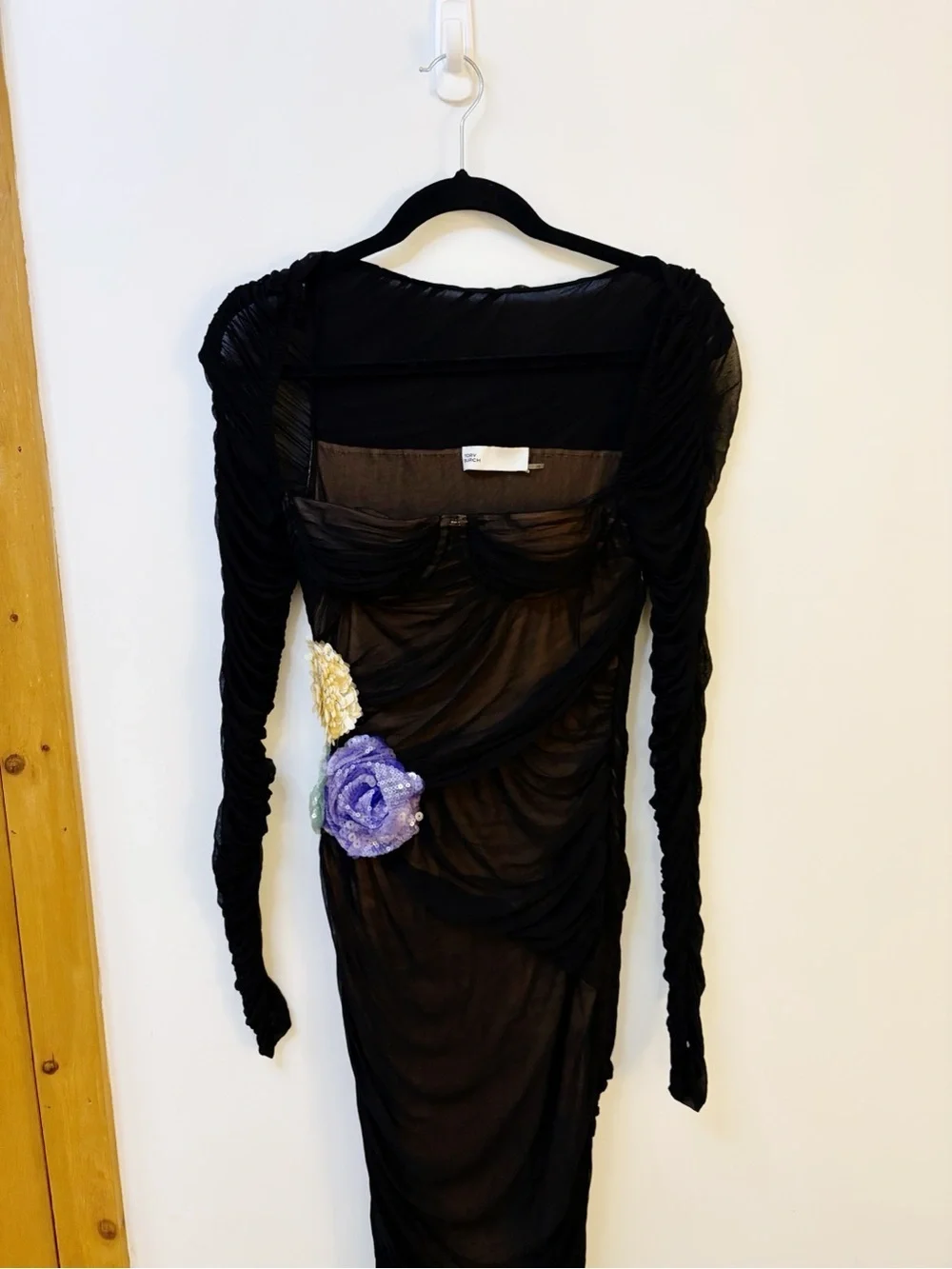 Tory Burch Embellished Viscose Ruched Dress